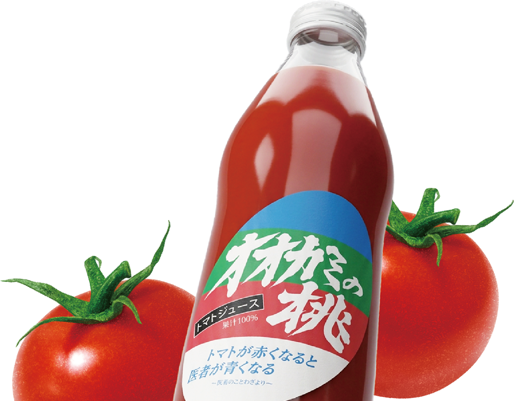 鷹栖町の名産トマトジュース「オオカミの桃」